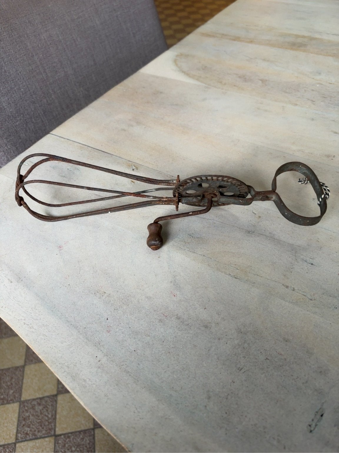Oude handmatige eierklopper/vintage garde brocante decoratie, Ophalen