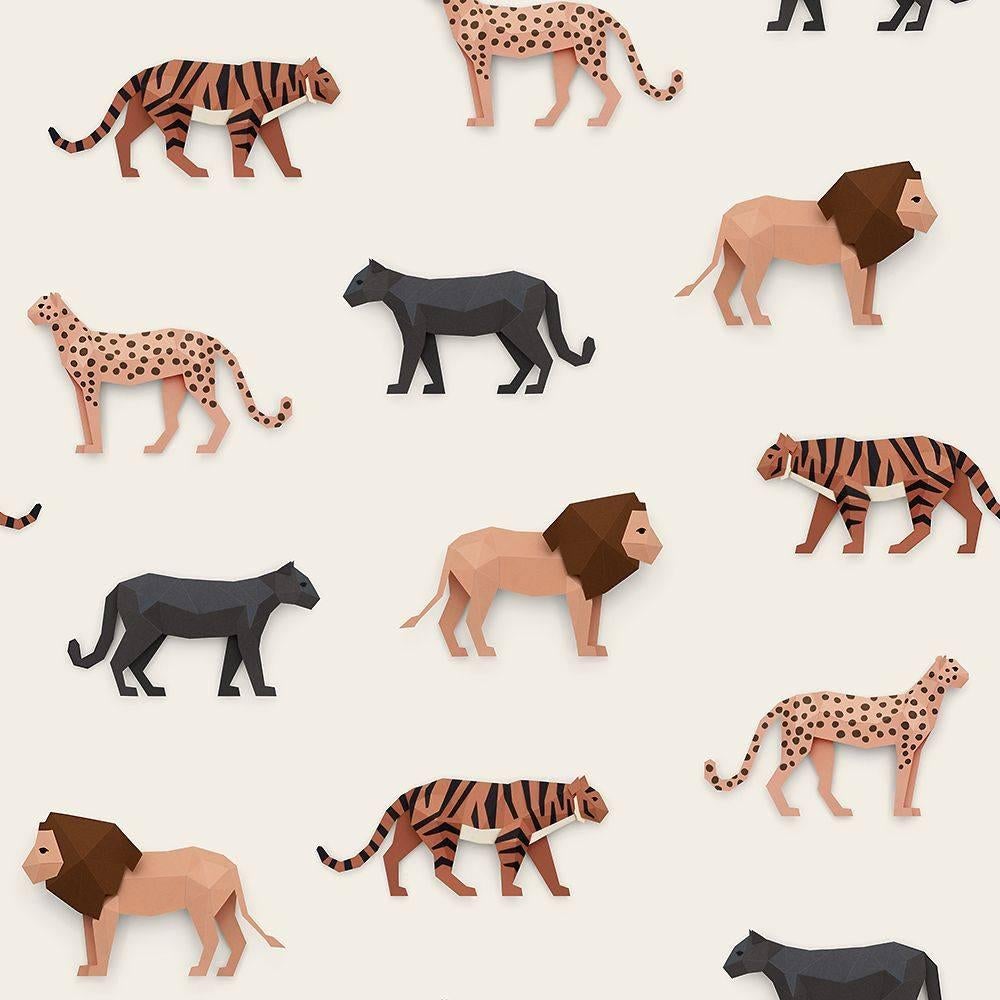 Kinderbehang Big Cats Creme Studio Ditte, Stuio Ditte, Mail@studioditte.nl, Baronielaan 252 4837 BH Breda, Nieuw