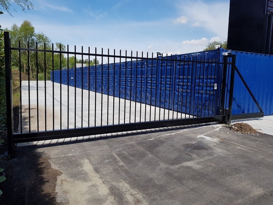 Spijlen schuifpoort 6x2 incl fundatie,motor en montage, Ophalen, Schuifpoort, Nieuw, 200 cm of meer