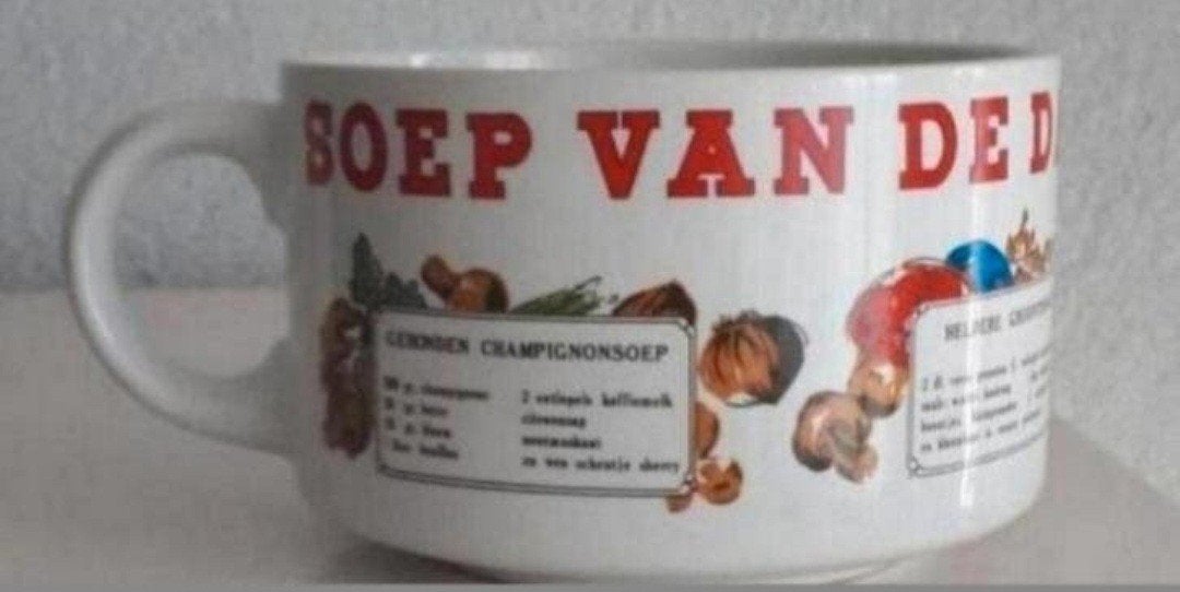 Soepkom Soep van de Dag, Huis en Inrichting, Keuken | Servies, Ophalen of Verzenden, Zo goed als nieuw, Kom(men), Overige stijlen