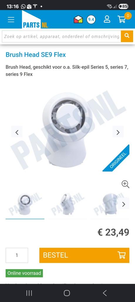 Braun hulpstuk 81719633. Brush head SE 9 flex, Verzenden, Nieuw, Scheren en Epileren