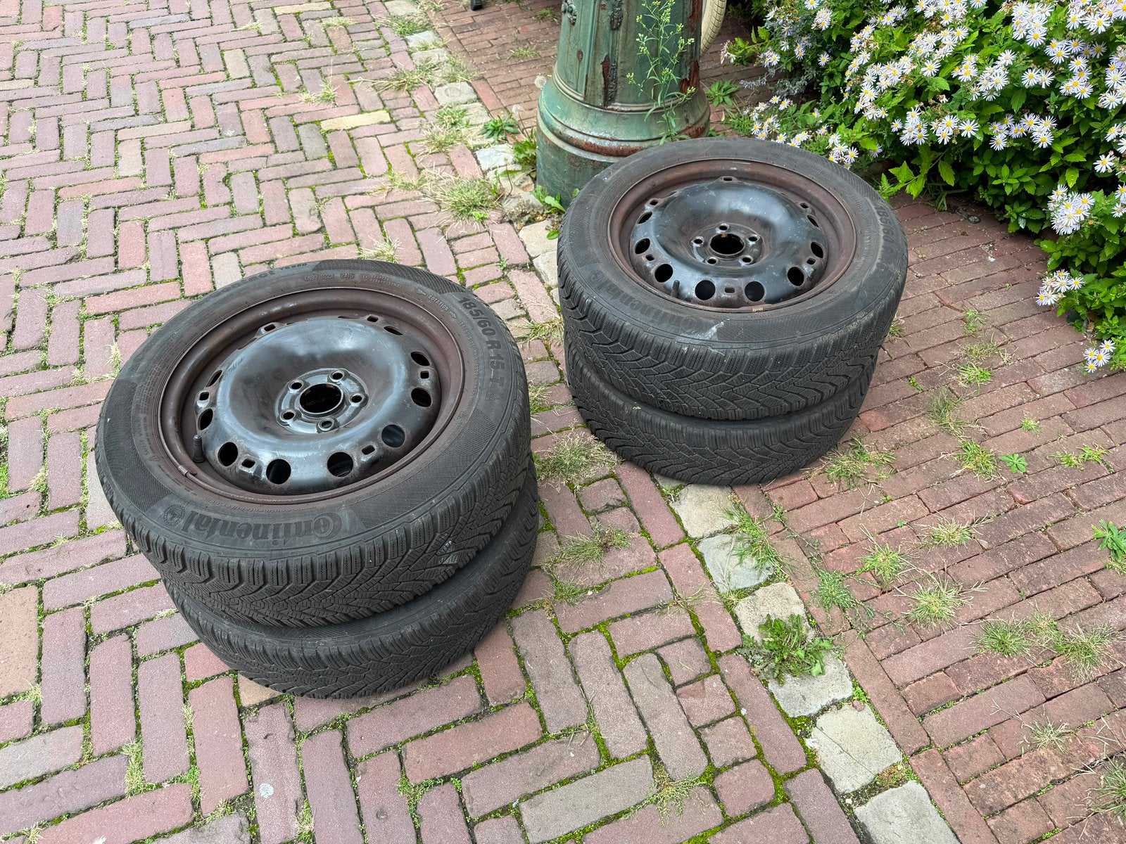 Autobanden met velgen Scoda Fabia, Ophalen, Gebruikt, 15 inch, Banden en Velgen
