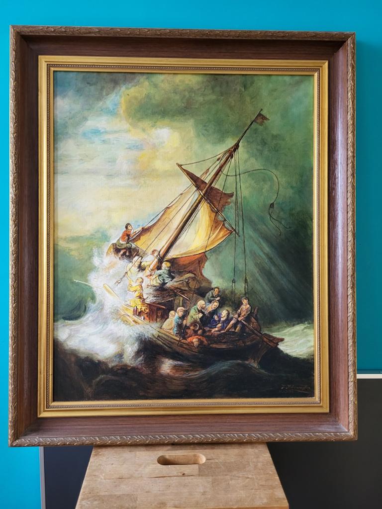 Christus in de storm op het meer van Galilea reproductie, Ophalen
