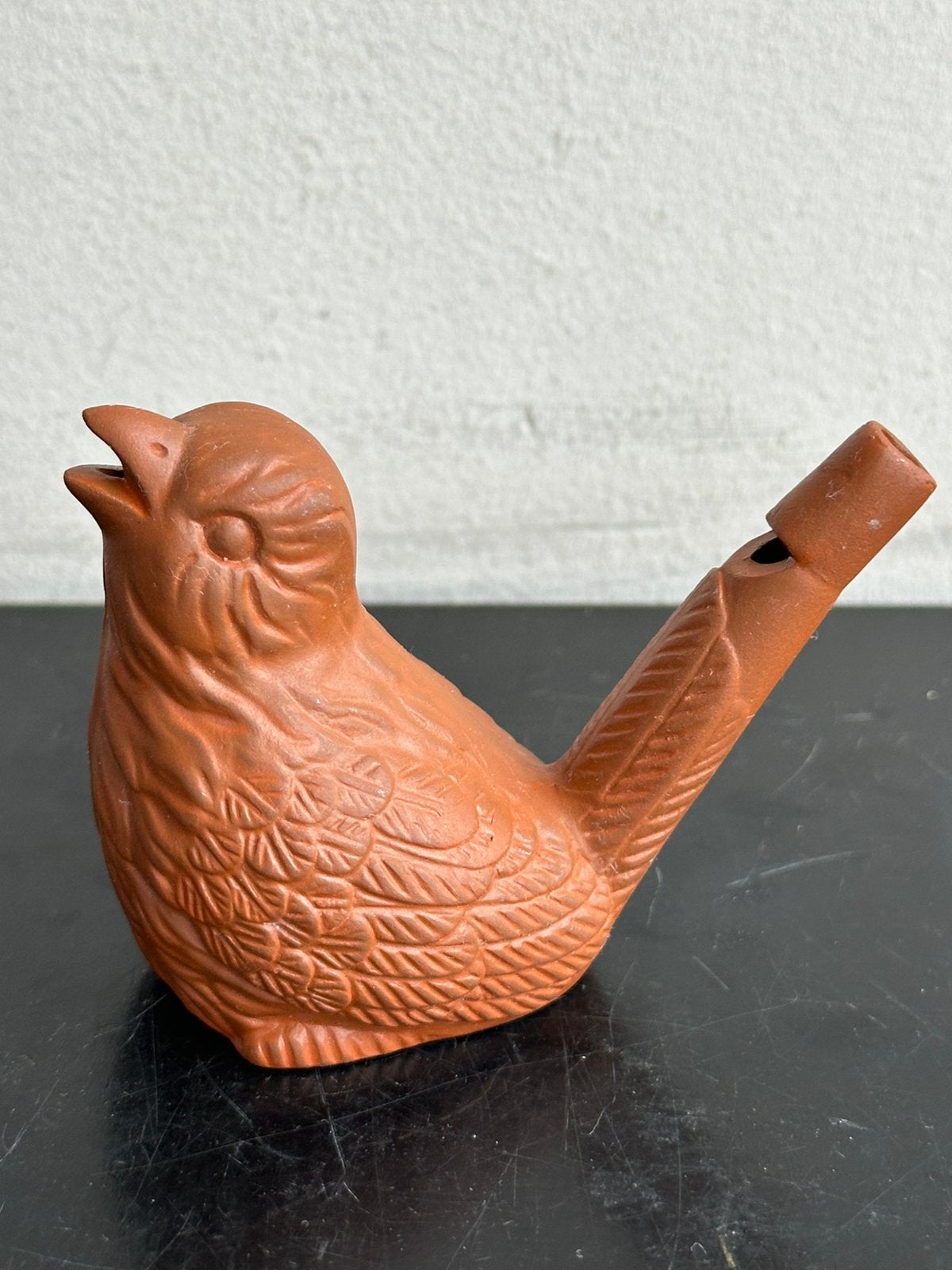Oud terracotta  Vogel / Fluit beeldje, Ophalen of Verzenden, Gebruikt, Dier