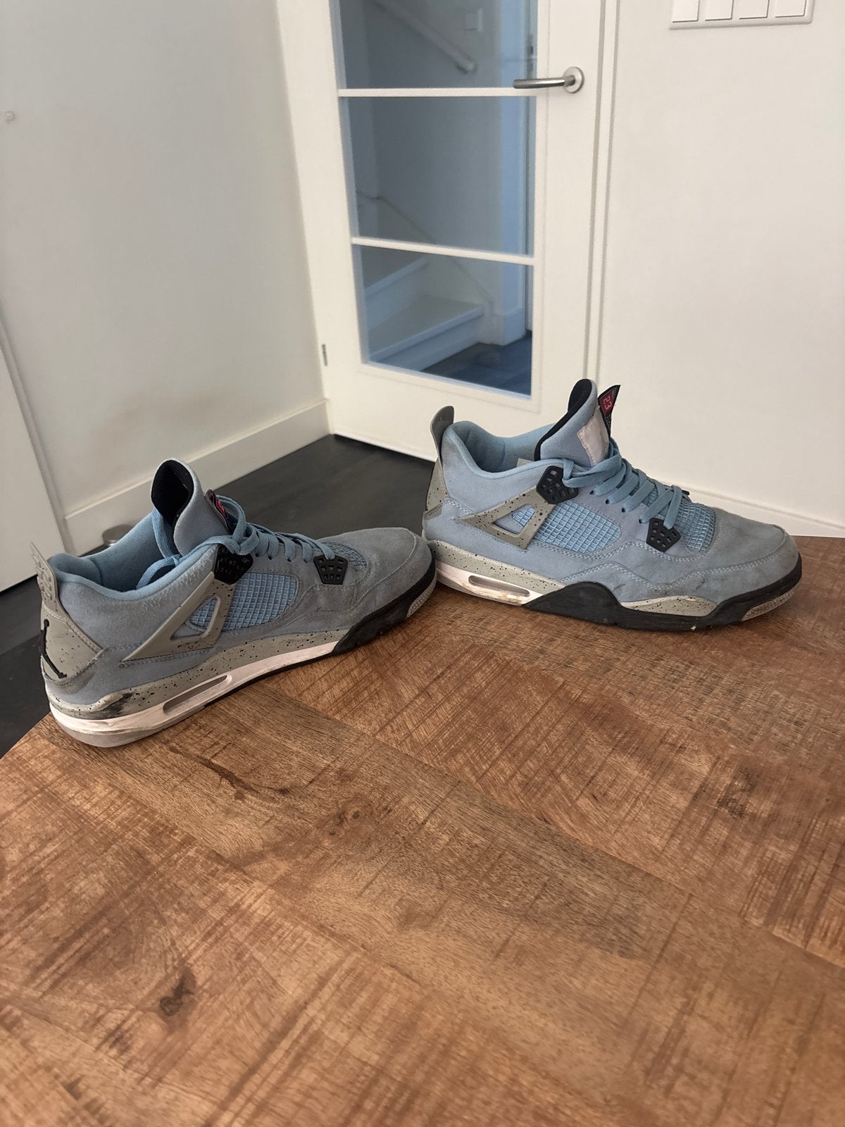 Nike Air Jordan 4 Retro University Blue, Ophalen of Verzenden, Gedragen, Blauw, Sneakers of Gympen