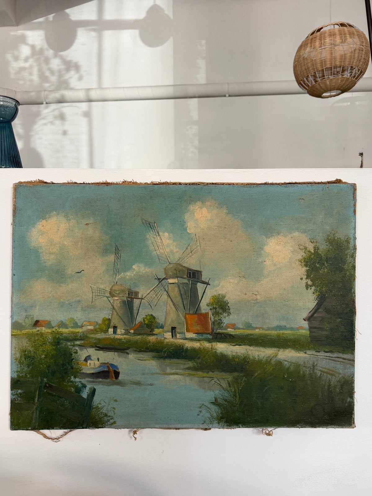 Klassiek schilderij, gesigneerd antiek landschap, Ophalen, Doek, Landschap, Olieverf