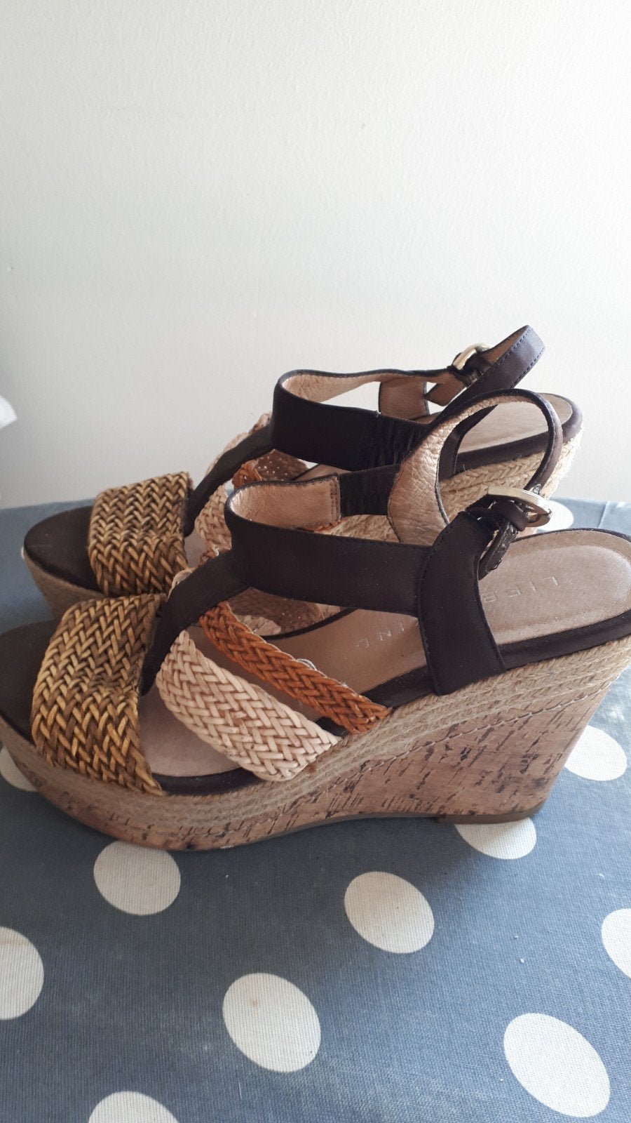 LIEBESKIND Zomerschoenen Sleehak/kurk mt.39, Ophalen of Verzenden, Zo goed als nieuw