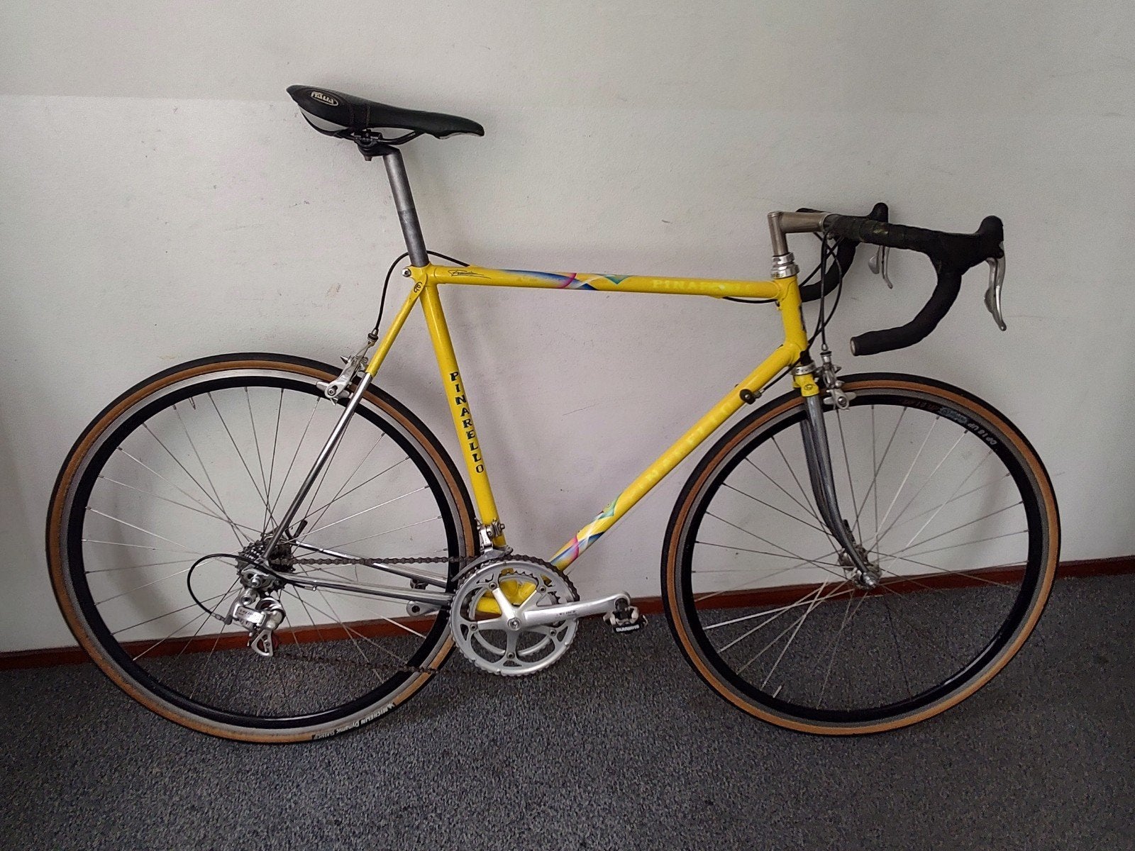 Nice Pinarello Yellow stil frame (180€) or all bike (270€), Fietsen en Brommers, Fietsen | Racefietsen, Carbon, Meer dan 20 versnellingen