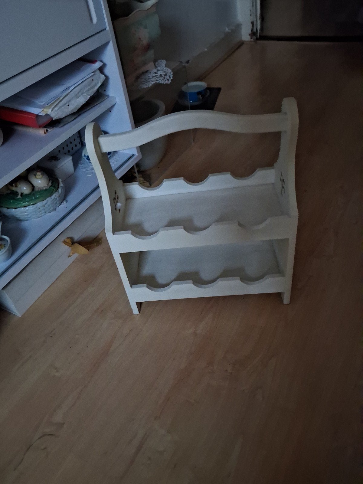 Huiten wijn rek voor 6 vleesen,handgemaakt, Ophalen of Verzenden, Zo goed als nieuw