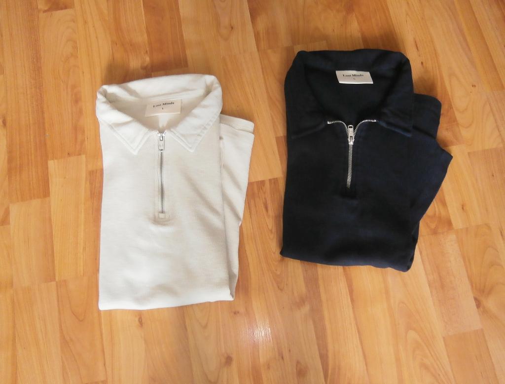 2 mooie Struc Polo's mt L (Lost Minds) half Zip ecru, dkrbl., Maat 52/54 (L), Overige kleuren, Nieuw, Lost Minds