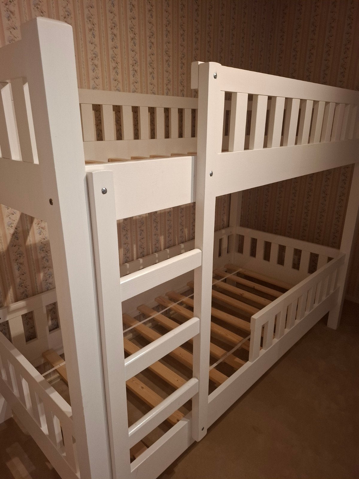 Massief houten wit stapelbed voor kinderen merk Rockwood, Gebruikt, 90 cm, 210 cm, Tweepersoons