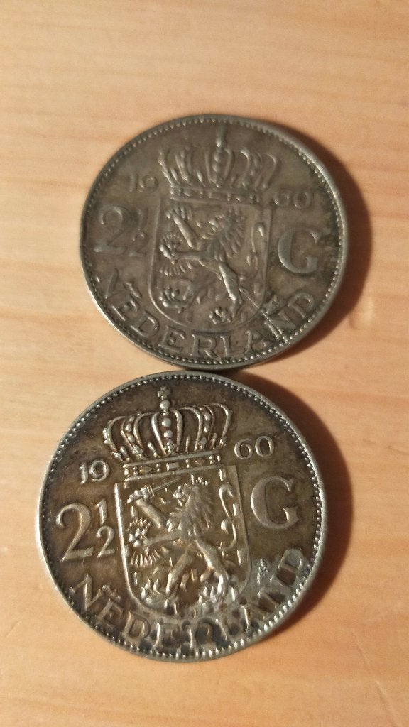 Twee rijksdaalders en een gulden, zilver, Koningin Juliana, Setje, Zilver, Ophalen of Verzenden