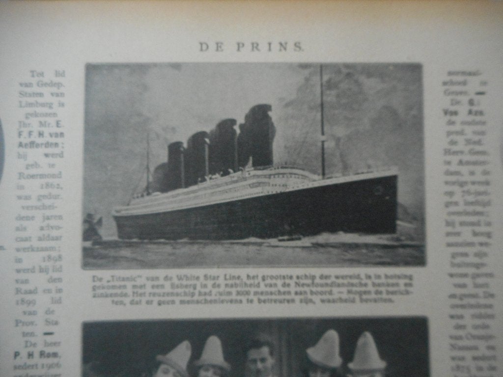 Titanic. Botsing ijsberg. 1912., Ophalen of Verzenden, Gebruikt, Kaart, Foto of Prent