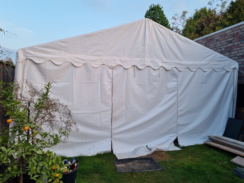 partytent 5x6 meter pvc700, Ophalen, Gebruikt, Opvouwbaar, Partytent