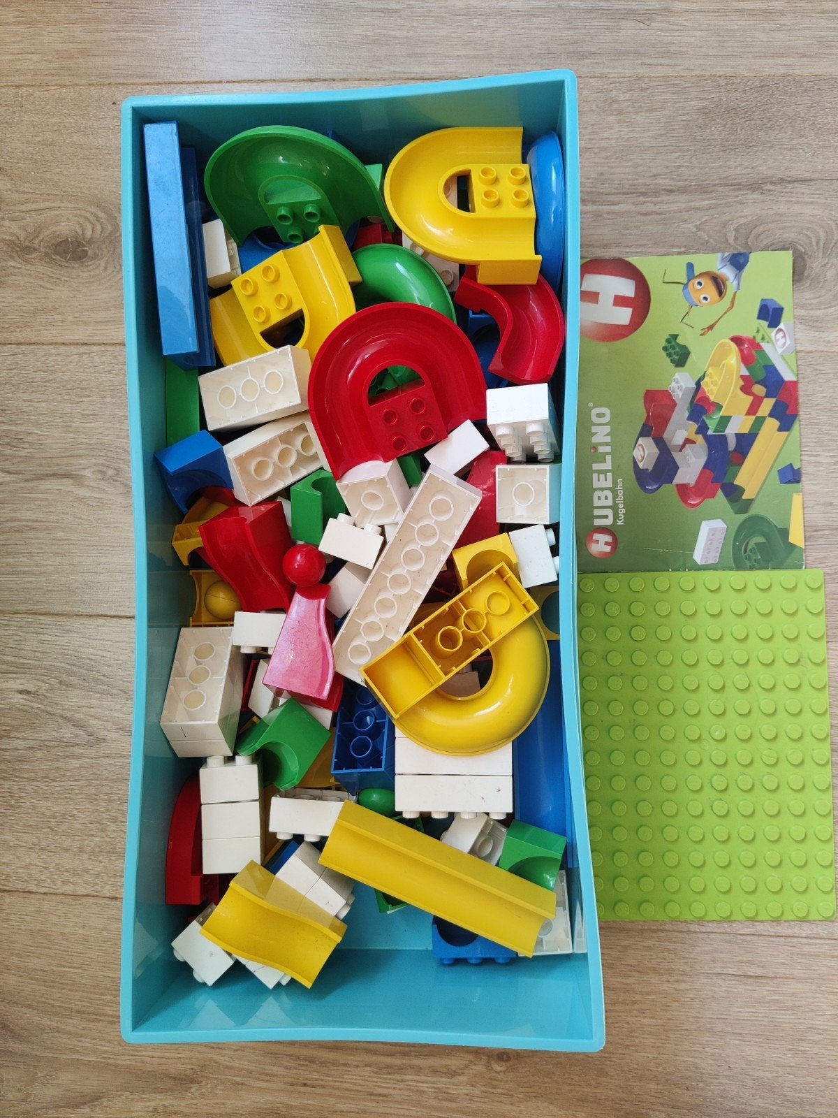 Hubelino knikkerbaan past op Duplo!, Ophalen of Verzenden, Gebruikt