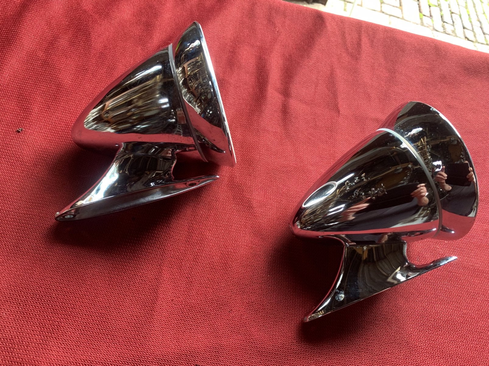 Chromen spiegels voor een oldtimer, Auto-onderdelen, Ophalen, Fiat