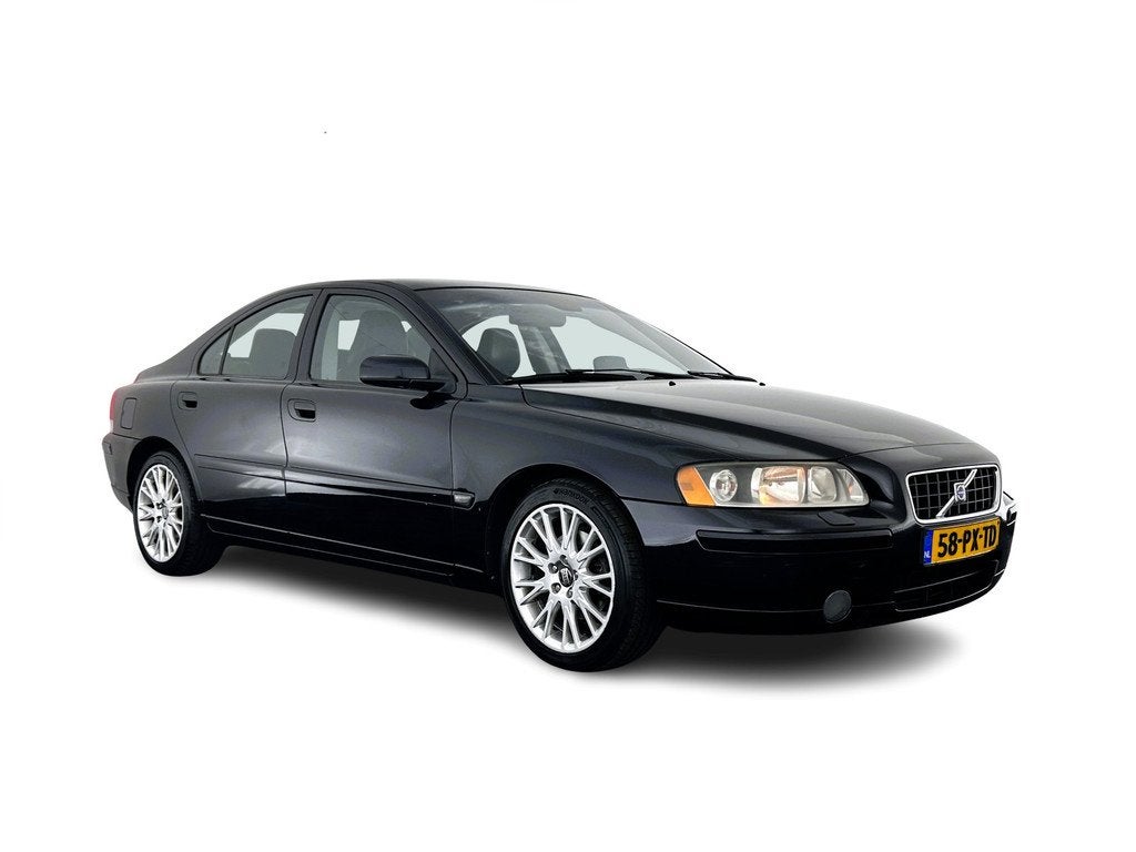 Volvo S60 2.4 D5 Momentum Aut.*NAVI-FULLMAP | LEATHER-FABRIC, Auto's, Volvo, Gebruikt, Zwart, S60, Zwart