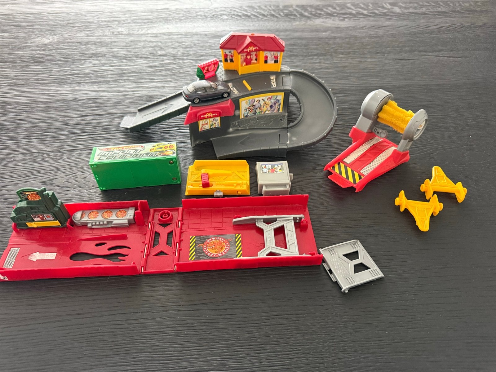Vintage Hot Wheels Pocket Pizza drive thru Carwash, McDonal, Ophalen of Verzenden, Gebruikt, Jongen of Meisje