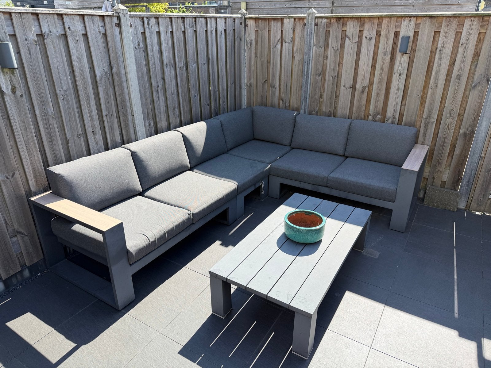 Loungeset Plaza/Cube (4-delig) +salontafel - Tuinmeubelland, Ophalen, Gebruikt, Meer dan 8 zitplaatsen, Aluminium