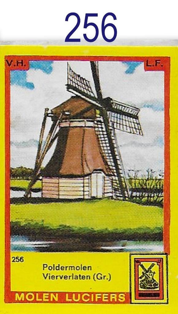 Lu256 luciferdoosje poldermolen vierverlaten ( gr ), Verzamelen, Ophalen of Verzenden, Nieuw, Luciferdoosjes of -merken