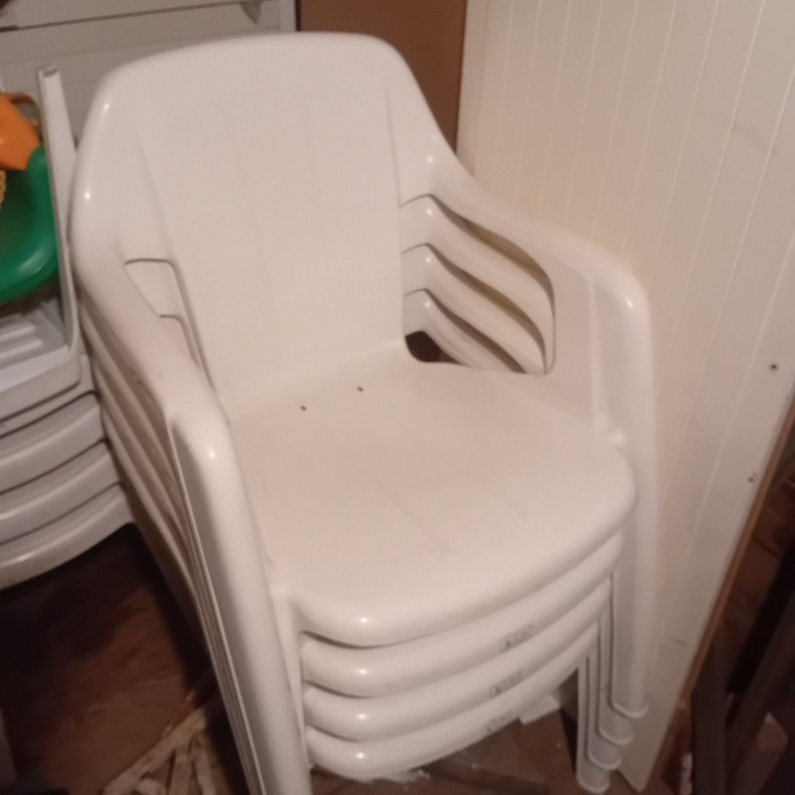 Jardin kunststof tuinstoelen (4 stuks), Tuin en Terras, Ophalen of Verzenden, Gebruikt, Kunststof, Stapelbaar