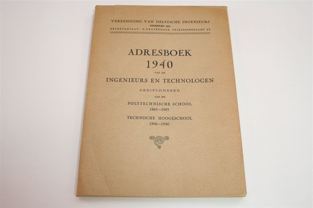 Vintage Adresboek Delftse Ingenieurs [1940] — 1865-1940, Ophalen of Verzenden, Gelezen