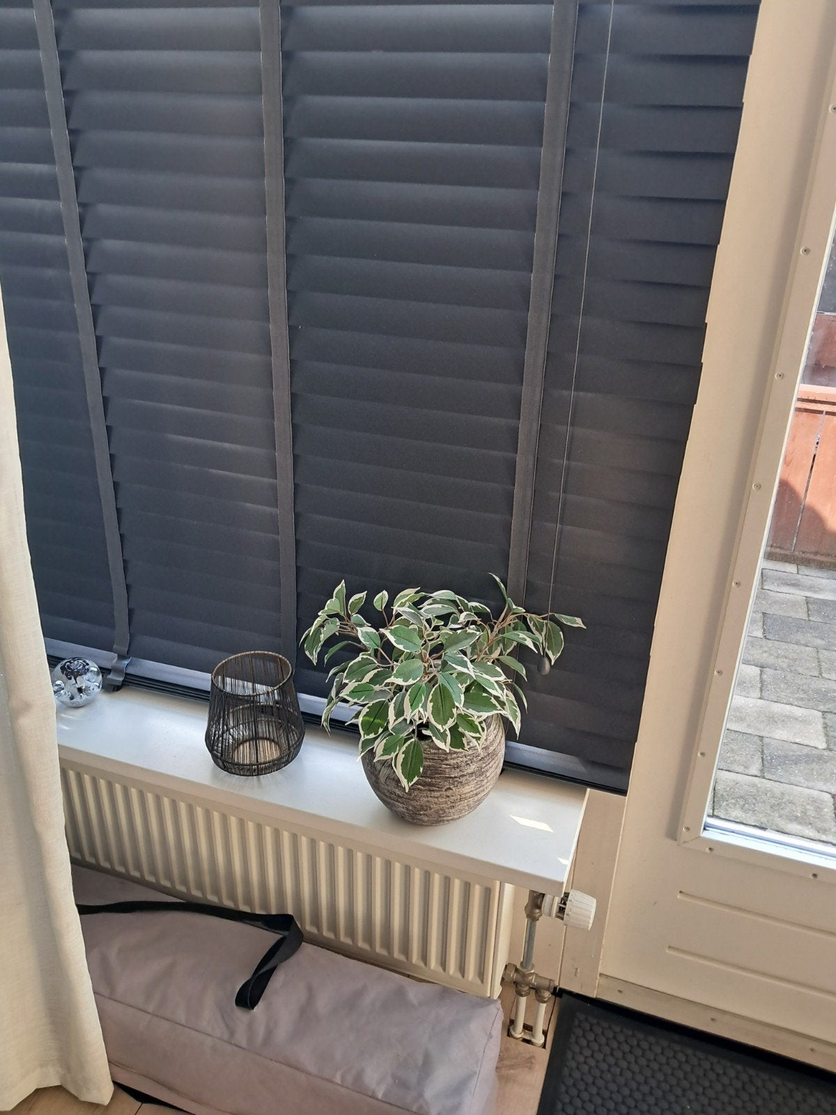 Antraciet grijs houten jaloezieën - 5 stuks mag ook apart., Huis en Inrichting, Ophalen, Hout, Zo goed als nieuw, Grijs