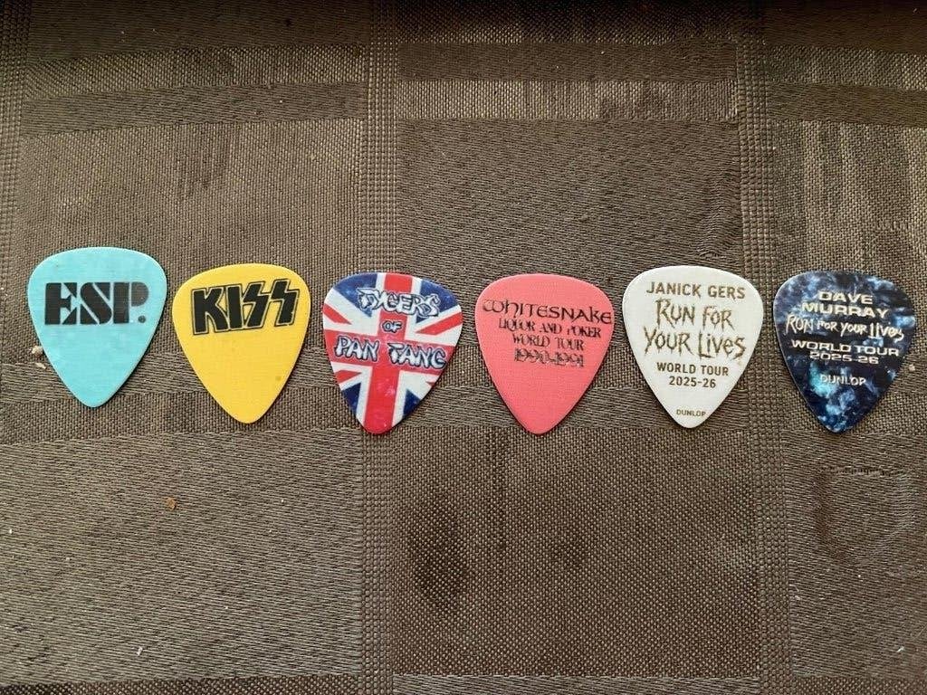 6 Hardrock/Metal guitar picks (Plectrums). some rare, used., Verzenden, Gebruikt