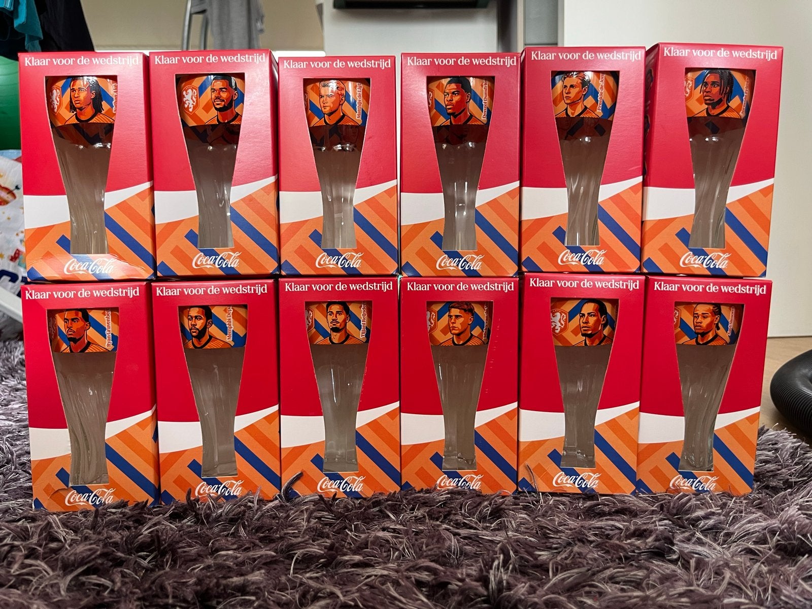 Coca-Cola Oranje WK glazen complete set van 12, Ophalen, Nieuw, Overige sporten, Overige typen