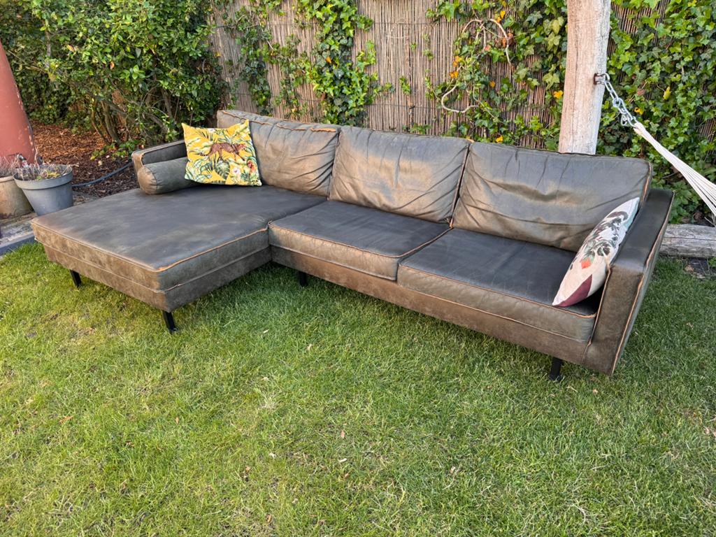 BePureHome/WOOOD Rodeo chaise longue army|€100(pinksterdeal), Ophalen, 250 tot 300 cm, Gebruikt, Hoekbank