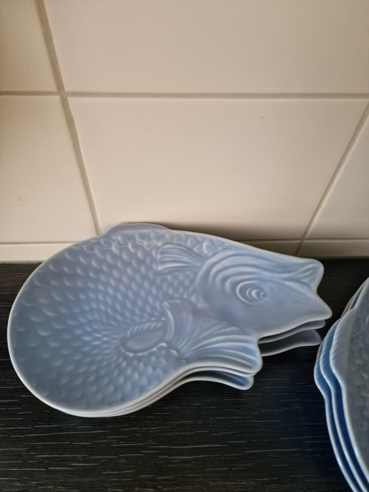serveerschalen keramiek - Vis / IJsblauw, Keramiek, Overige typen, Nieuw, Ophalen of Verzenden