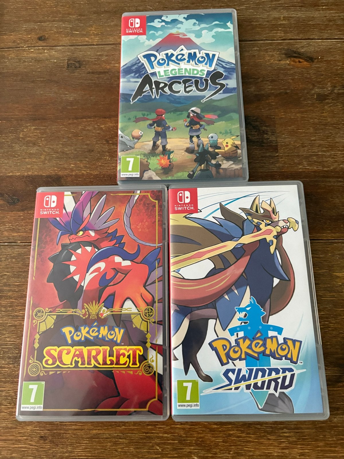 Pokémon Switch games: Arceus, Scarlet & Sword, Ophalen of Verzenden, Zo goed als nieuw, Met games