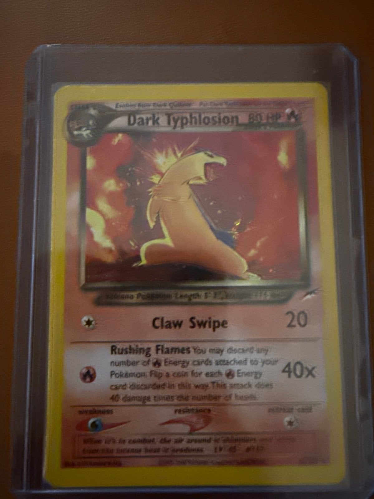 Pokémon Kaart: Dark Typhlosion (Neo Destiny), Ophalen of Verzenden, Zo goed als nieuw, Losse kaart