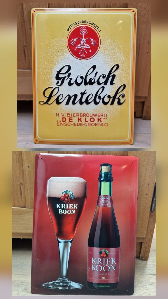 Set bierborden 30 x 40 cm, Verzamelen, Ophalen of Verzenden, Zo goed als nieuw, Reclamebord, Plaat of Schild, Overige merken