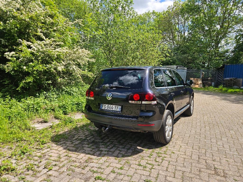 Frans voertuig, voor in Frankrijk,  VW Touareg 2007, Auto's, Automaat, Zwart, Zwart, Leder