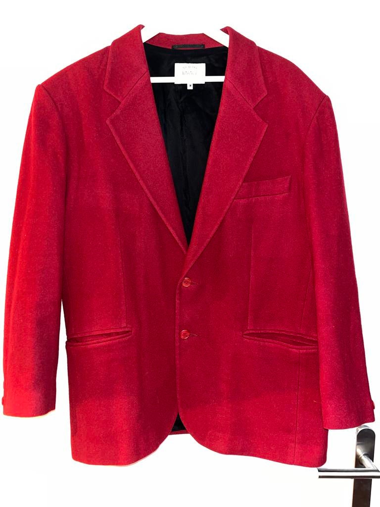 Rode oversized wol cashmere blazer vintage Quality Republic, Maat 38/40 (M), Ophalen of Verzenden, Jasje, Gedragen