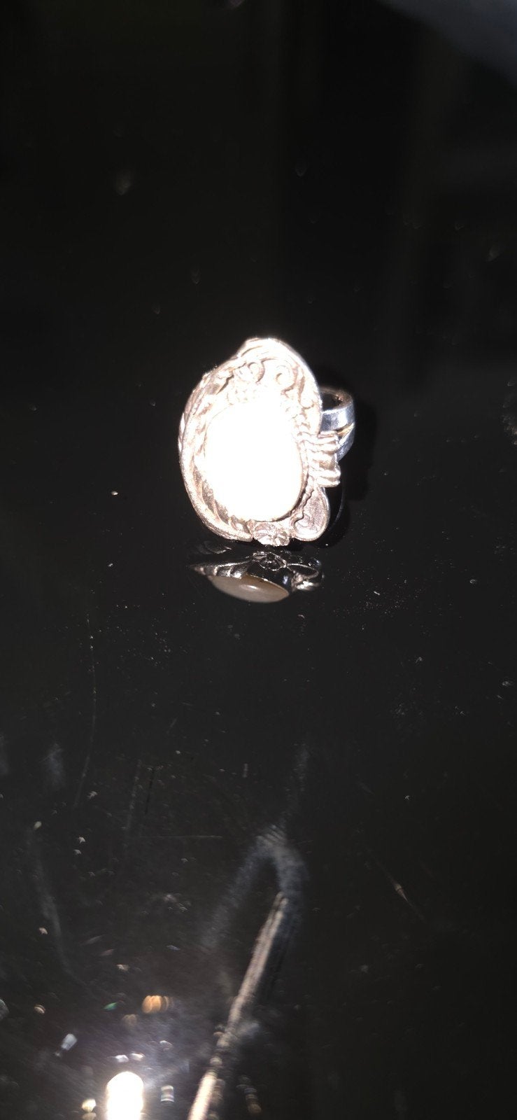 zilverenring merk 925 gedragen., Ophalen, Zilver, Navelpiercing