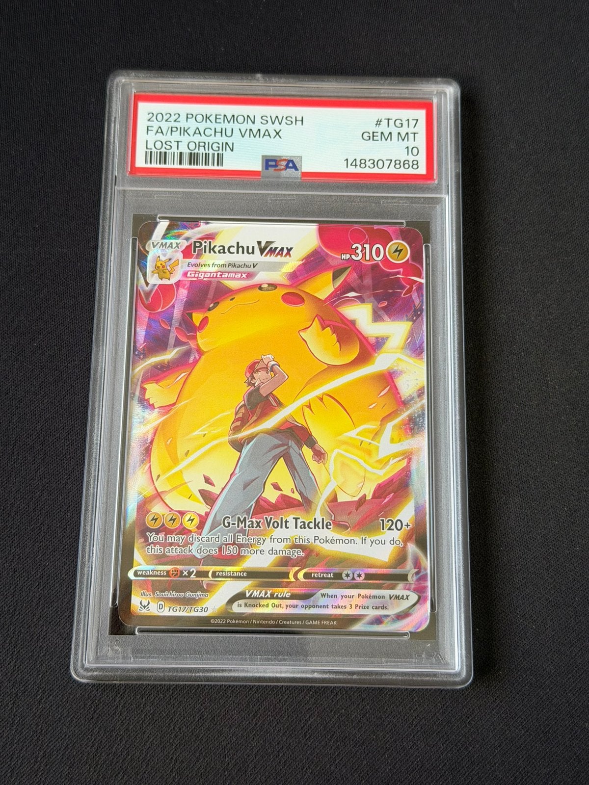 Pikachu Vmax TG17 Lost Origin PSA 10, Ophalen of Verzenden, Zo goed als nieuw