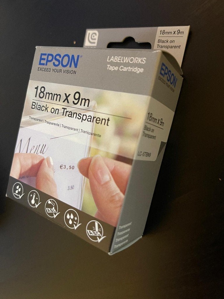 Epson LabelWorks 18mm x 9m tape cartridge LC-5TBN9, Computers en Software, Printerbenodigdheden, Ophalen, Nieuw, Printertape, Epson