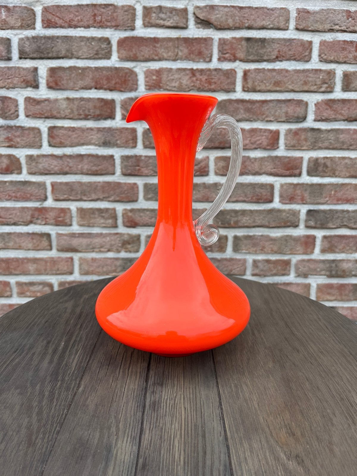 Vintage oranje murano vaas, Ophalen of Verzenden