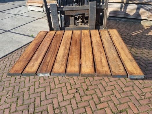 Hardhouten brugdekdelen fijnbezaagd, Tuin en Terras, Palen, Balken en Planken, Ophalen, Minder dan 180 cm, Planken, Hardhout