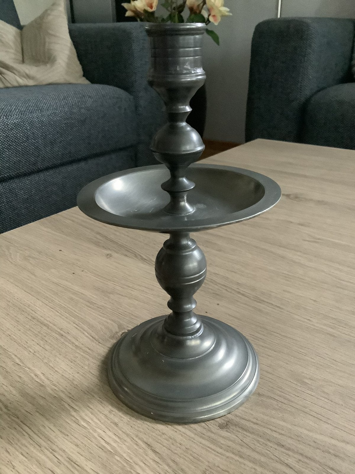 Tinnen kandelaar, Ophalen of Verzenden