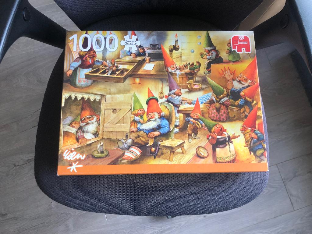 Puzzel David de Kabouter 1000 stukjes, Hobby en Vrije tijd, Ophalen of Verzenden, 500 t/m 1500 stukjes, Zo goed als nieuw, Legpuzzel