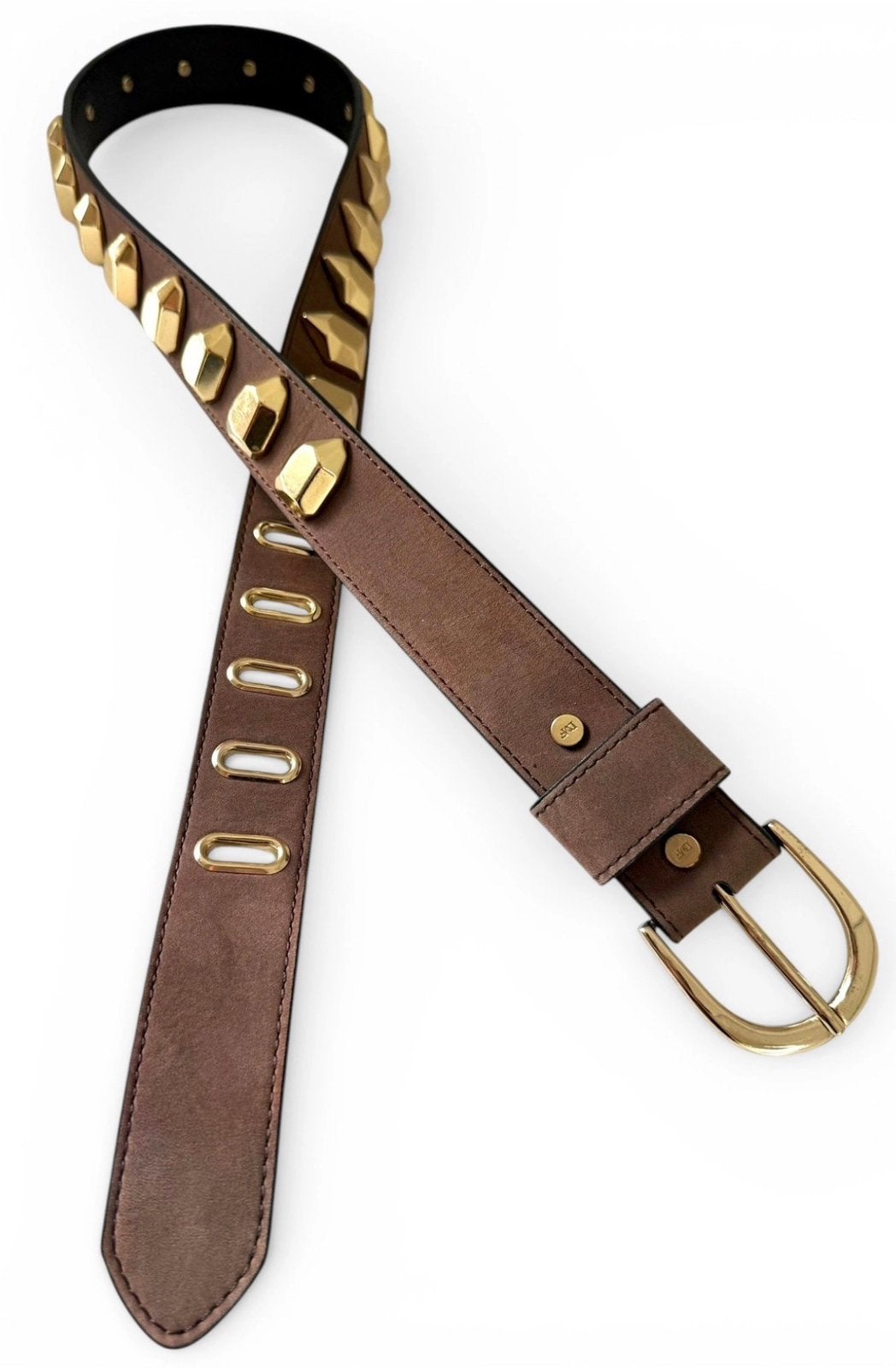 DIANE VON FURSTENBERG LEREN RIEM MET STUDS, NEW €250,- 💖💖, Echt leder, 90 tot 100 cm, Tailleriem, Ophalen of Verzenden