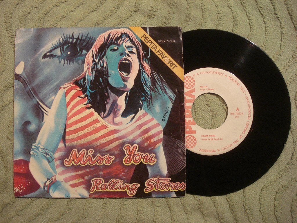 The Rolling Stones 7" Vinyl Single: ‘Miss you’ (Hongarije), Ophalen of Verzenden, Gebruikt, 7 inch, Rock en Metal