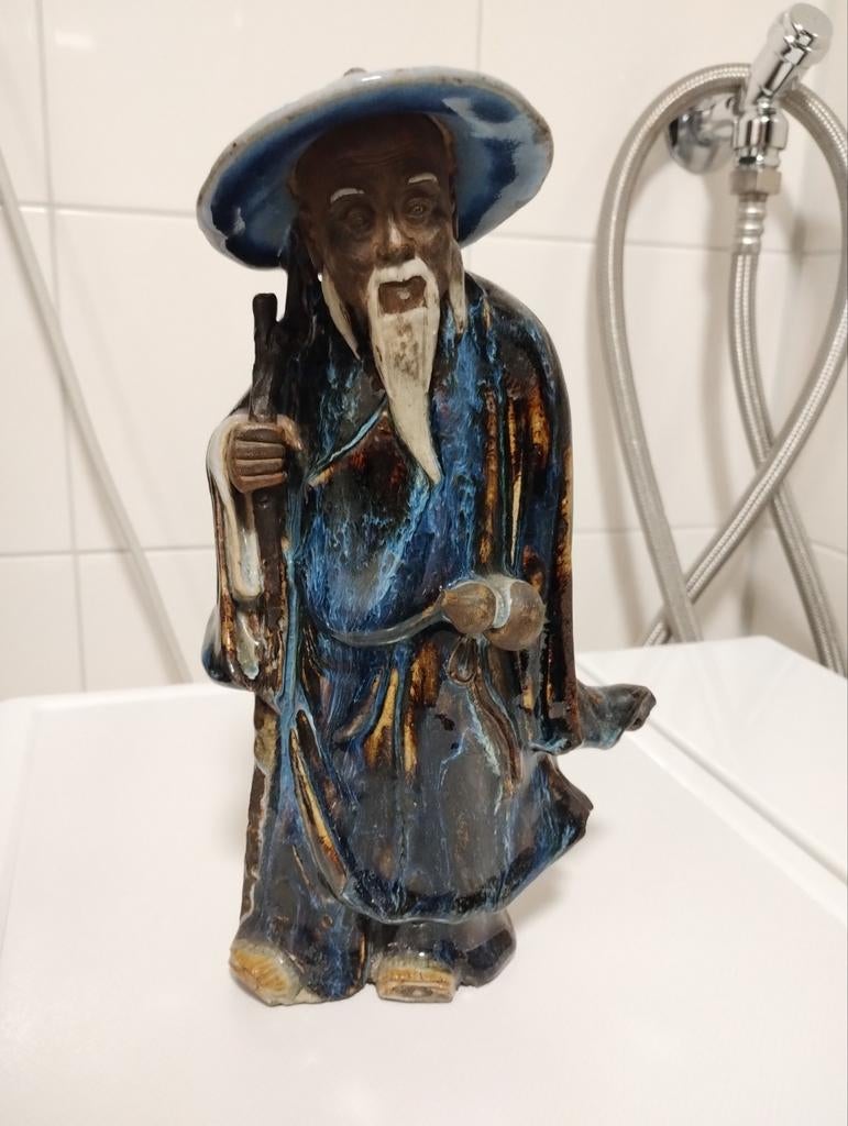 Antiek chinees blue glazed shiwan shekwan Su Wu mudman, Antiek en Kunst, Ophalen of Verzenden