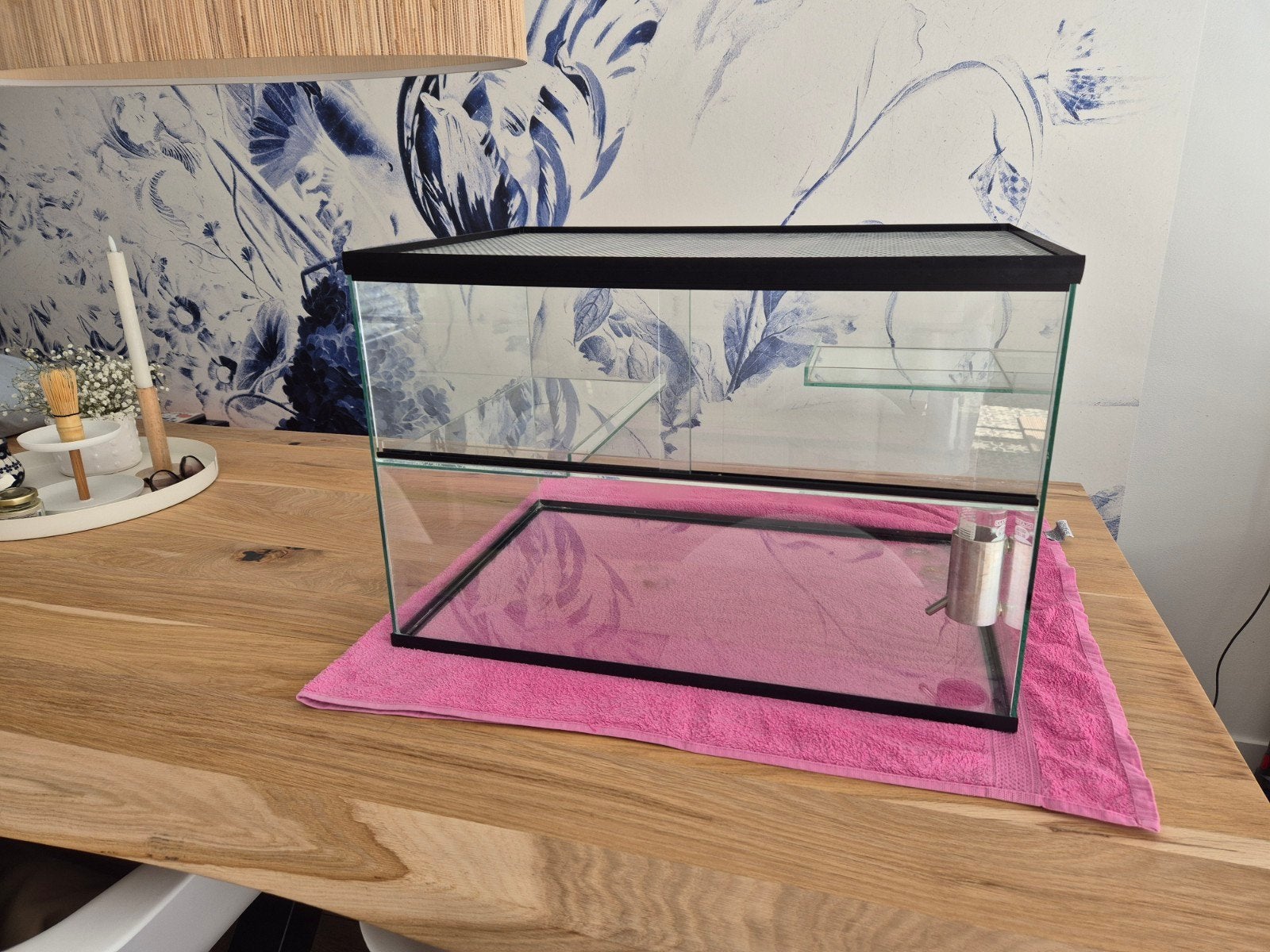 hamster glazen kooi, Ophalen