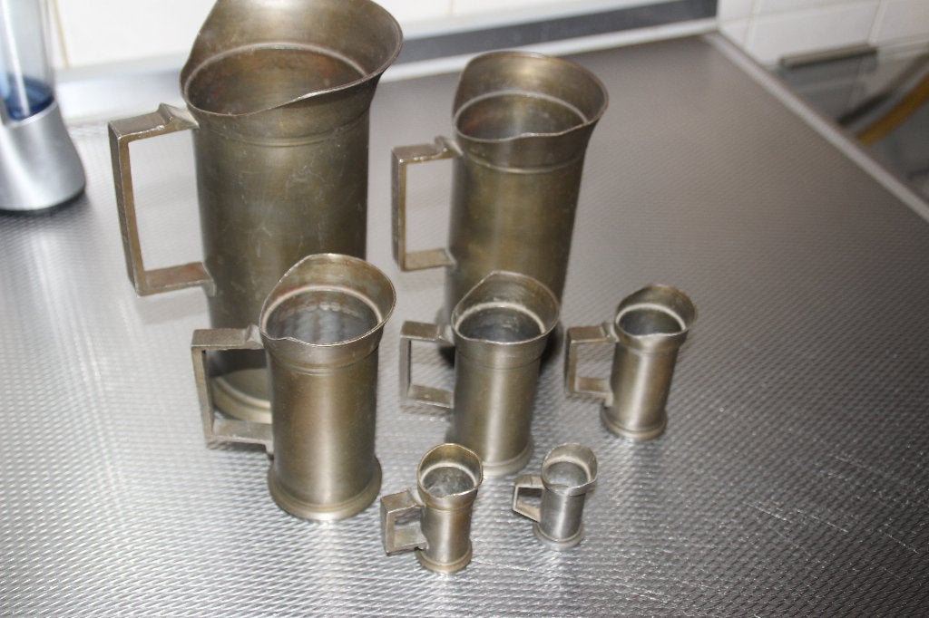 tinnen maatbekers, Ophalen of Verzenden