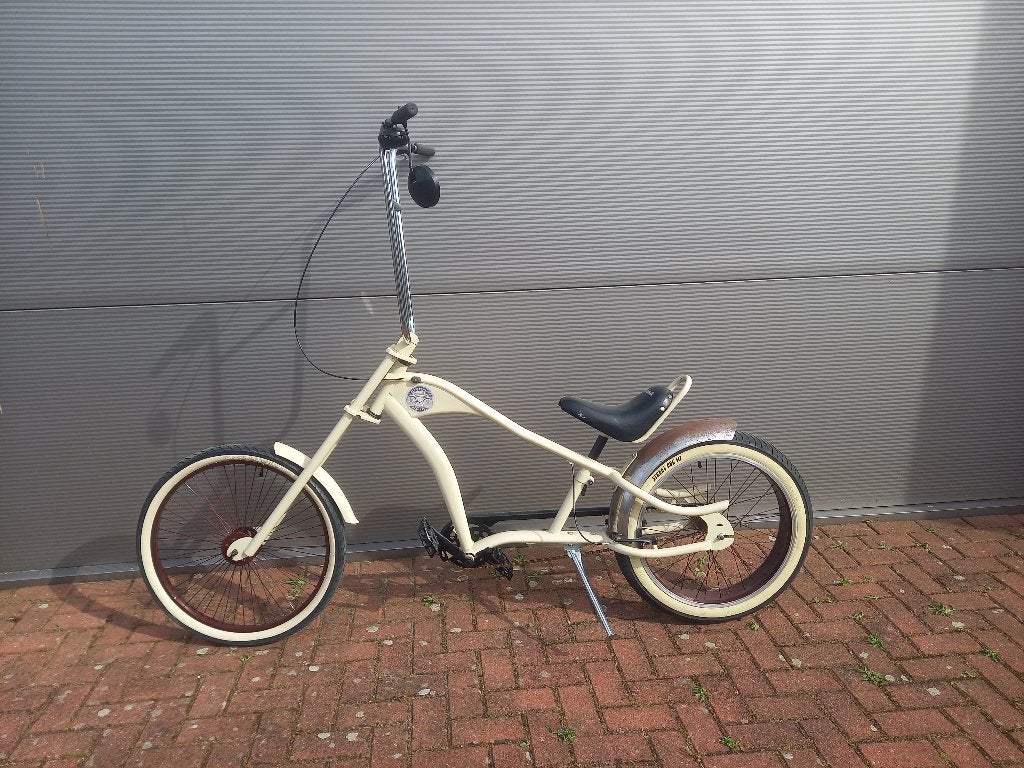 Chopper fiets als nieuw, Fietsen en Brommers, Fietsen | Cruisers en Lowriders, Ophalen, Staal, Velgrem, Zo goed als nieuw