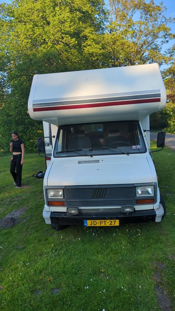 fiat Ducato alkoof camper 1988 met splinternieuwe koelkast, Diesel, Particulier, 6 tot 7 meter, Half-integraal